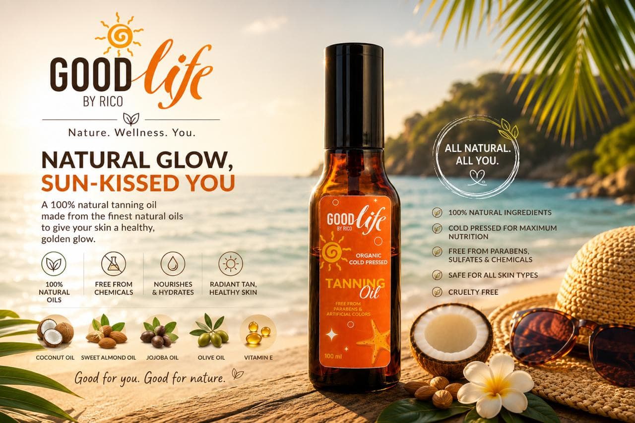 Natural Tanning Oil Made from Cold-Pressed Organic Oils